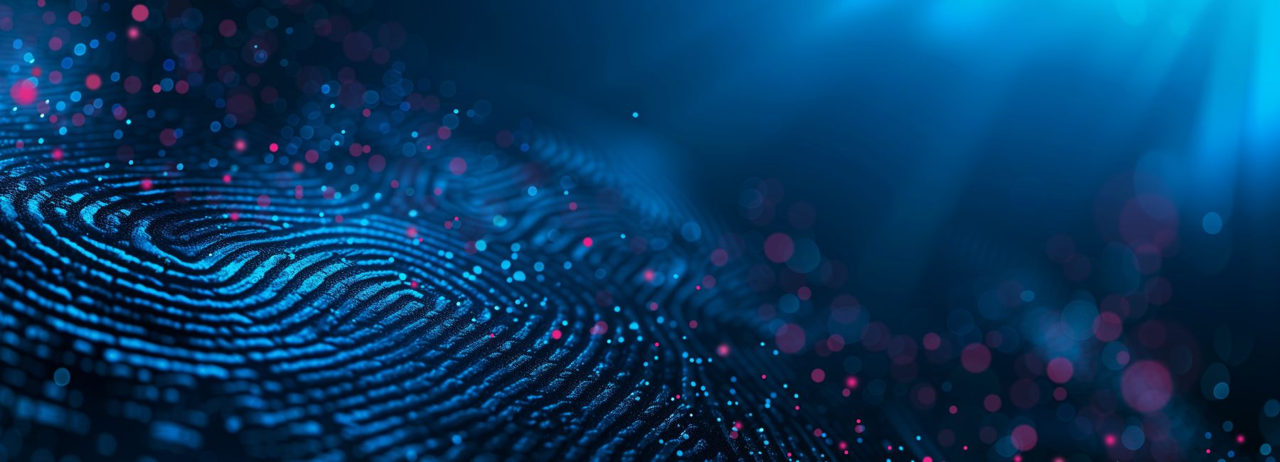abstract blue and pink image of swirling lines and dots - The power of digital identity | DXC Technology Insights